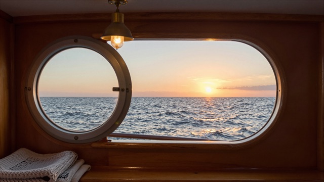 Bateau cabine hublot
