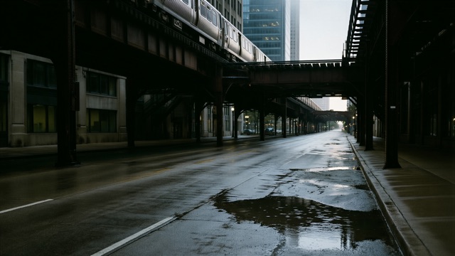 Chicago pluie aube