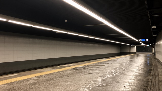 Metro quai nuit